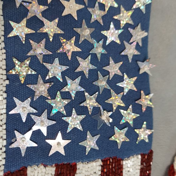 Beaded Red, White and Blue US Flag Purse - Picture 5 of 8